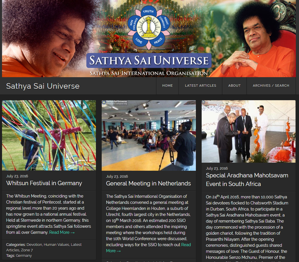 Εγκαινιάστηκε ο διαδικτυακός χώρος Sathya Sai Universe